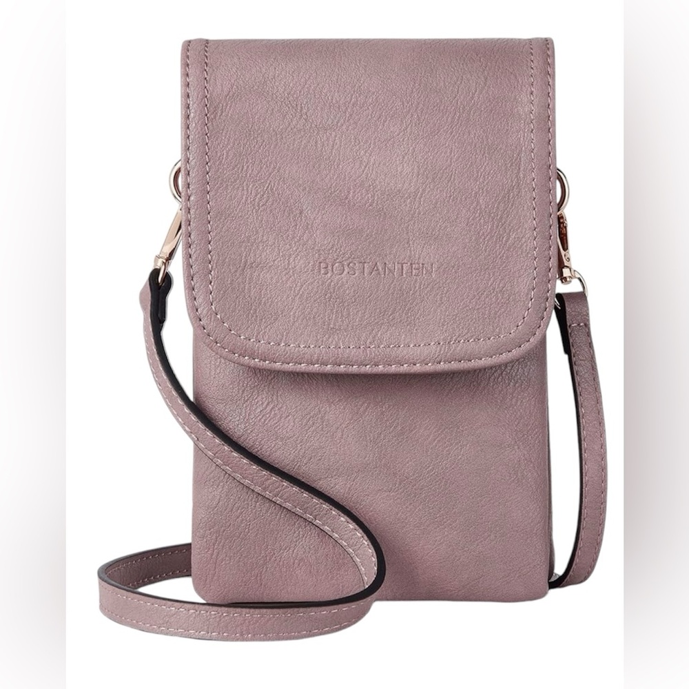 BOSTANTEN Leather Small Crossbody Bag Cell Phone Bag with Adjustable Strap